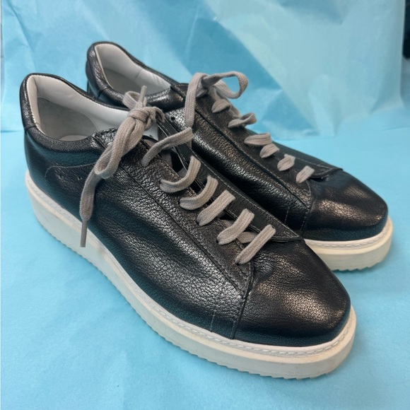 Homers Artisan Shoes - Metallic Leather Sneakers with White Soles